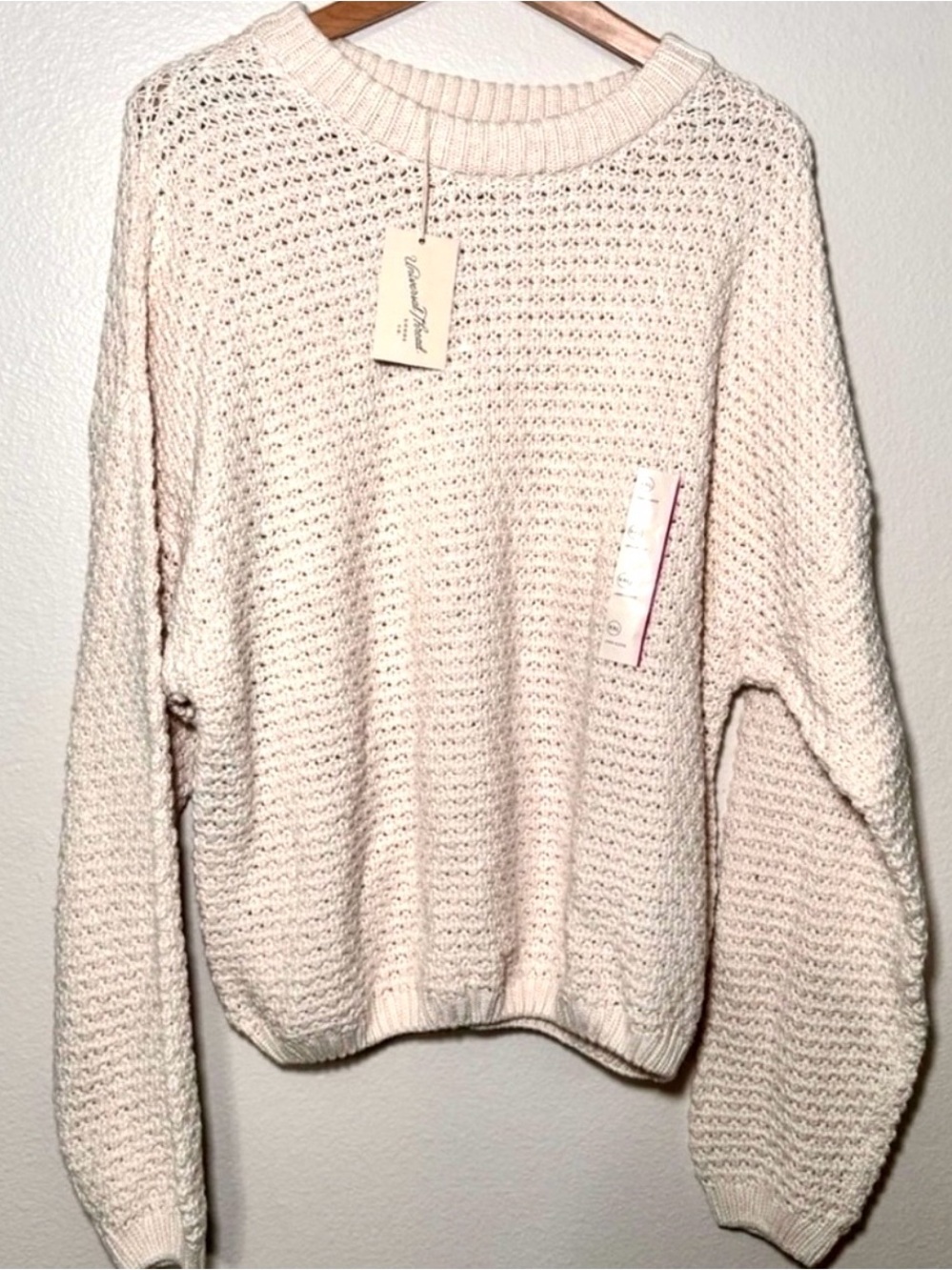 Universal Thread Cream Crochet Sweater XXL NWT Cotton Blend Cozy Knit